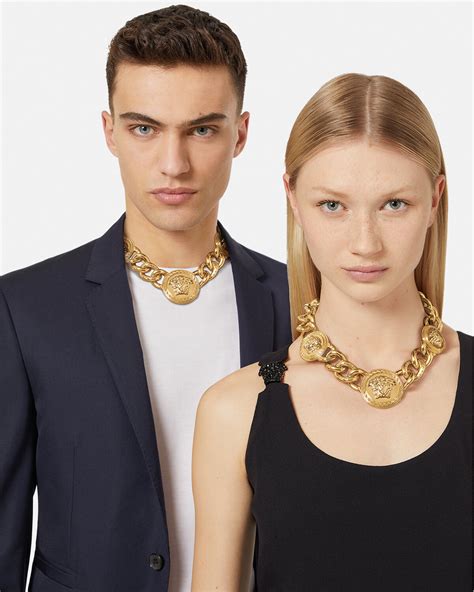 Versace: Gold Medusa Chain Necklace 